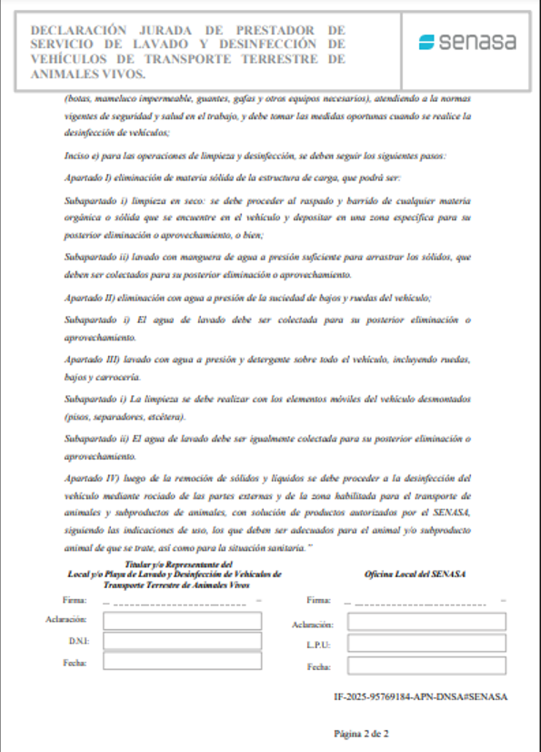 declaracion jurada de lavado y desinfeccion 2 declaracion jurada de lavado y desinfeccion 2
