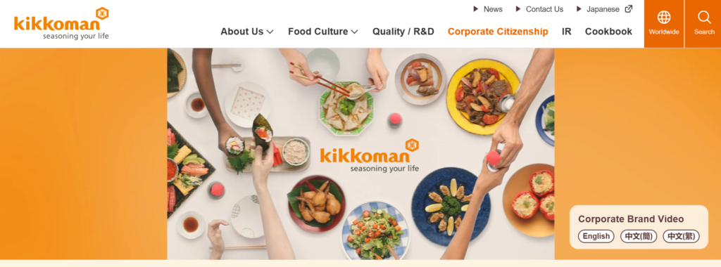 imagen de pagina web de kikkoman