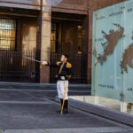 Argentinian guard performing ceremony at Plaza Héroes de Malvinas, Buenos Aires.